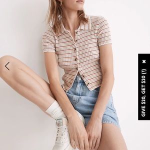 Madewell barbook button-front sweater polo